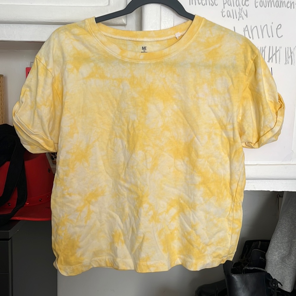 Yellow Tie-Dye cropped T-Shirt